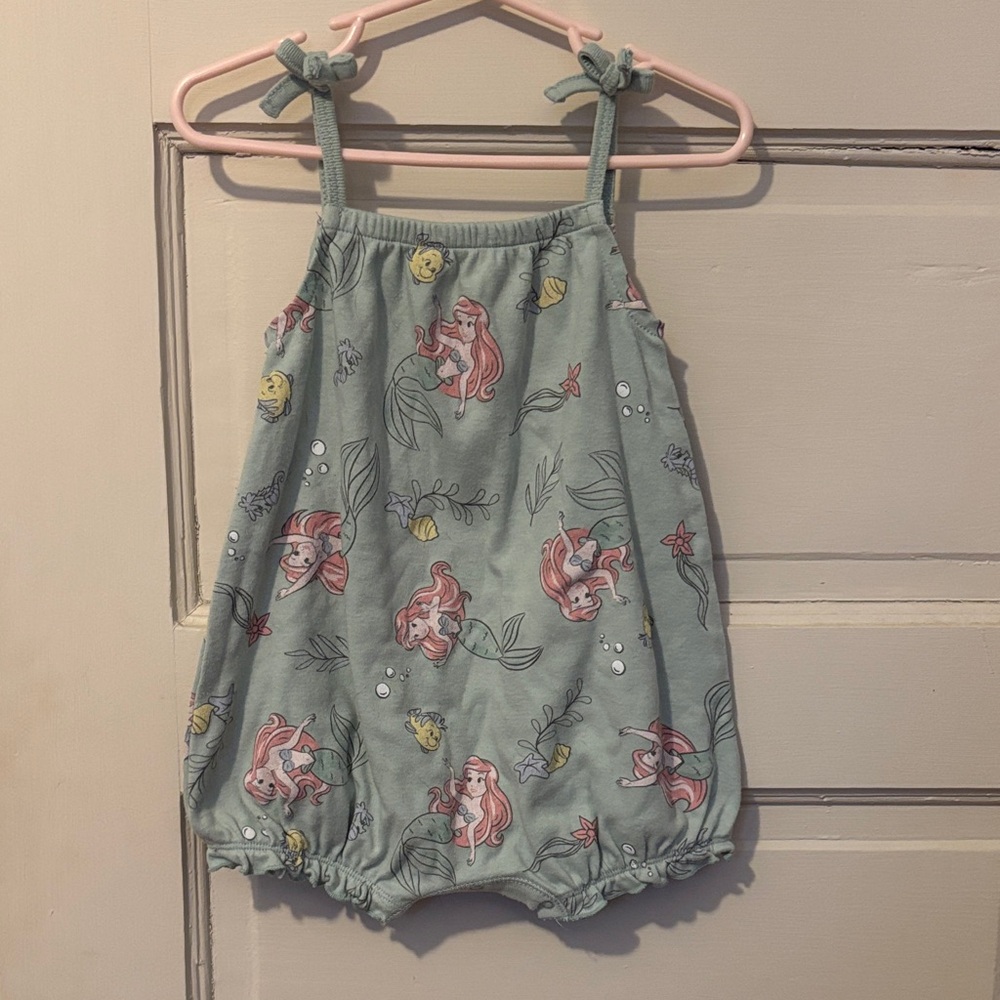 Disney Baby Seafoam Green Winnie the Pooh Print Romper